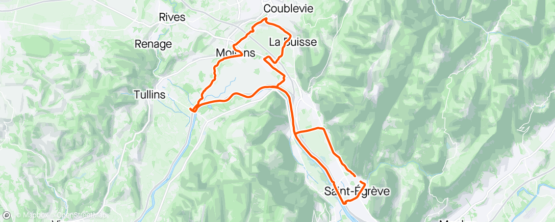 Map of the activity, 🚴☀️ 1h37 i2