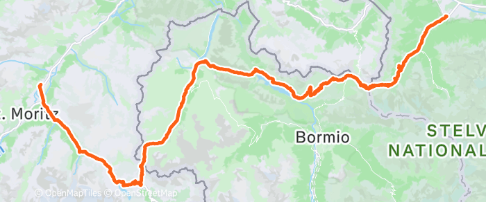 Route map of Samedan to Prad am Stilfserjoch