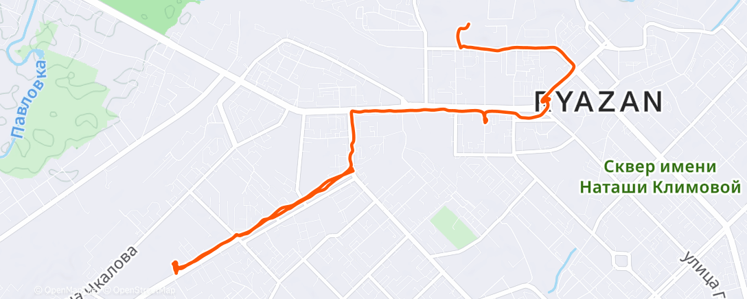 Map of the activity, Дневная прогулка