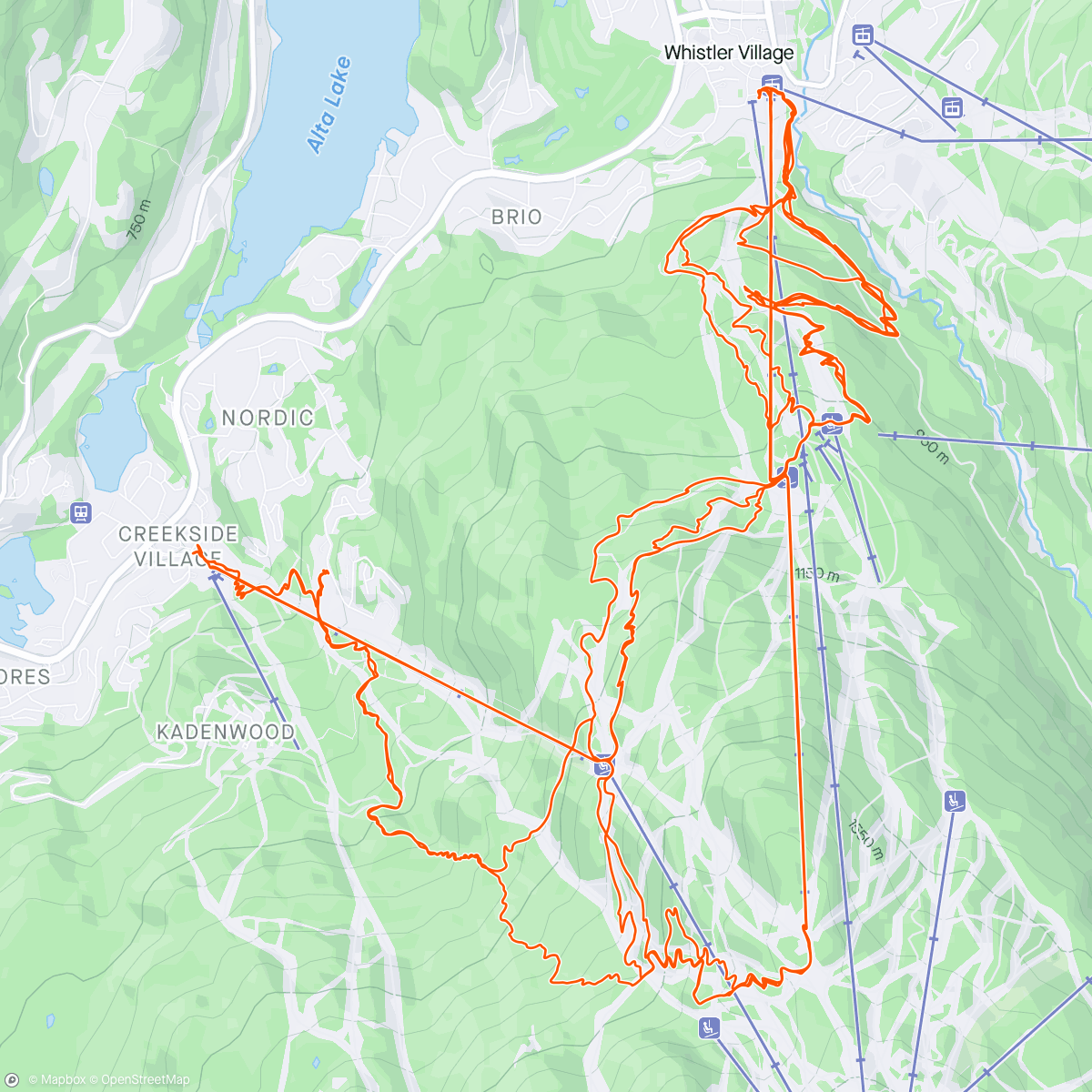Map of the activity, Whistler Bike Park - Day 3