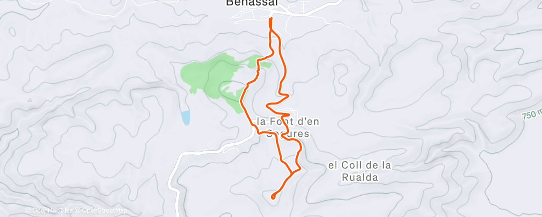 Map of the activity, Sant Cristòfol al recte i sessió de serrutxo