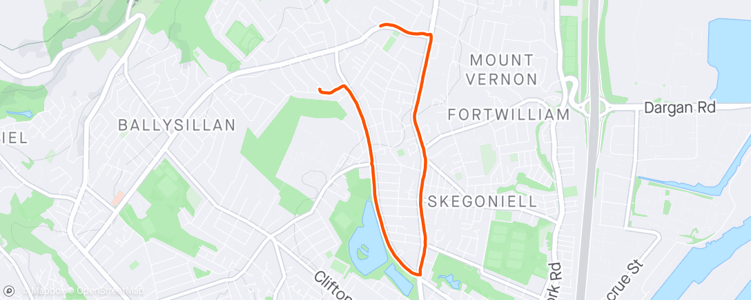 Map of the activity, 5K Hill Run At 29:10