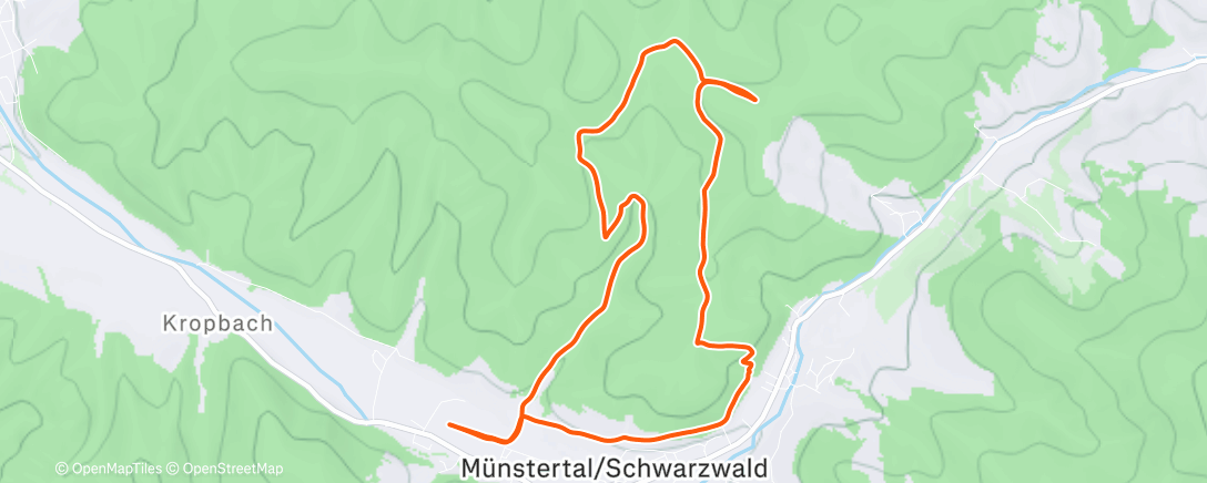 Map of the activity, Lunch run