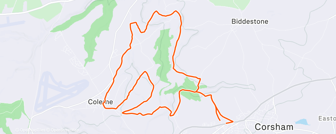 Map of the activity, Morning Trail Run
