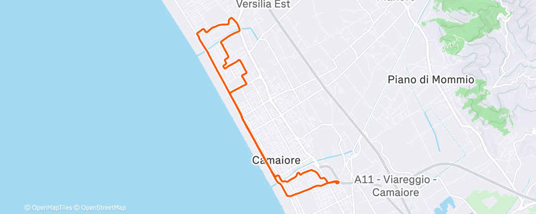 Map of the activity, Corsa mattutina