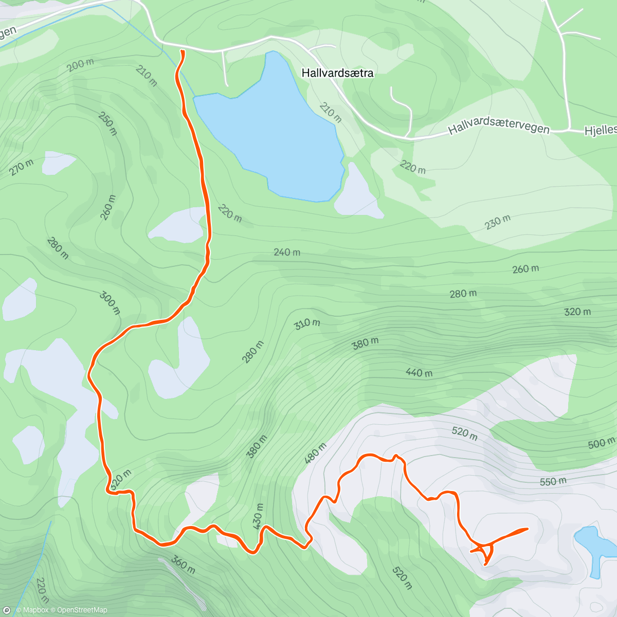 Map of the activity, Hallvardsfjellet