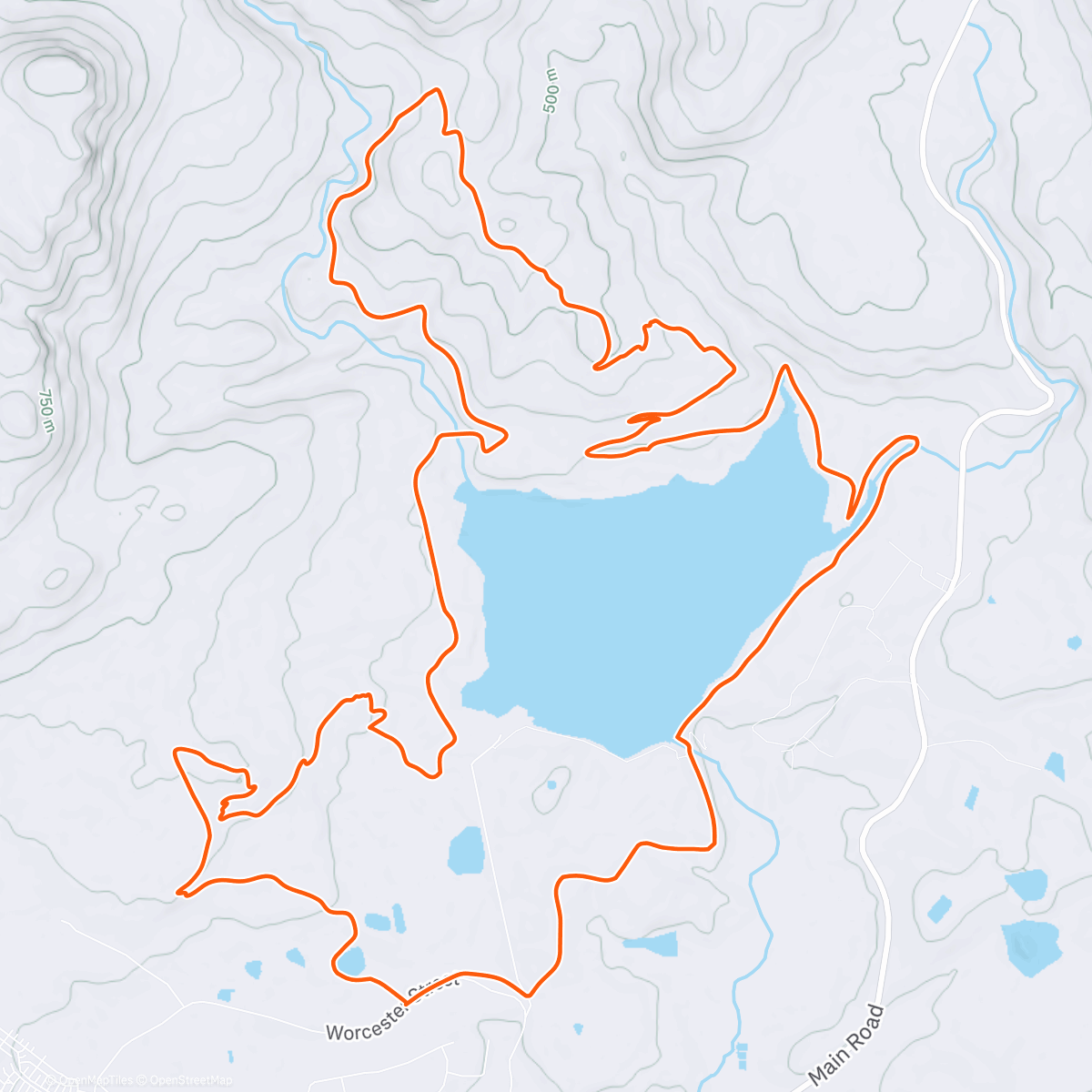 Map of the activity, Day 2 with Swiss group - big climb and around the dam