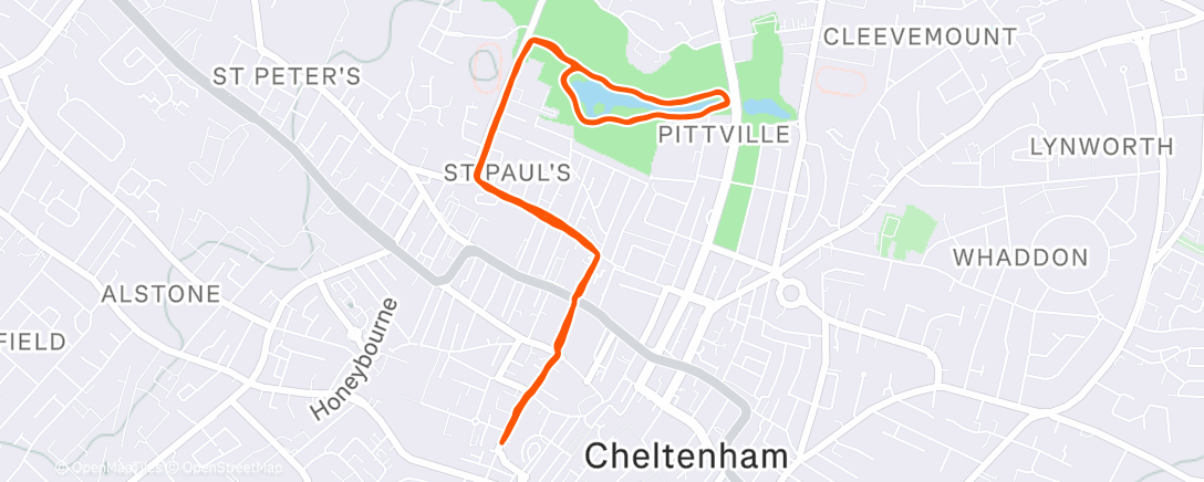 Map of the activity, Lunch Run