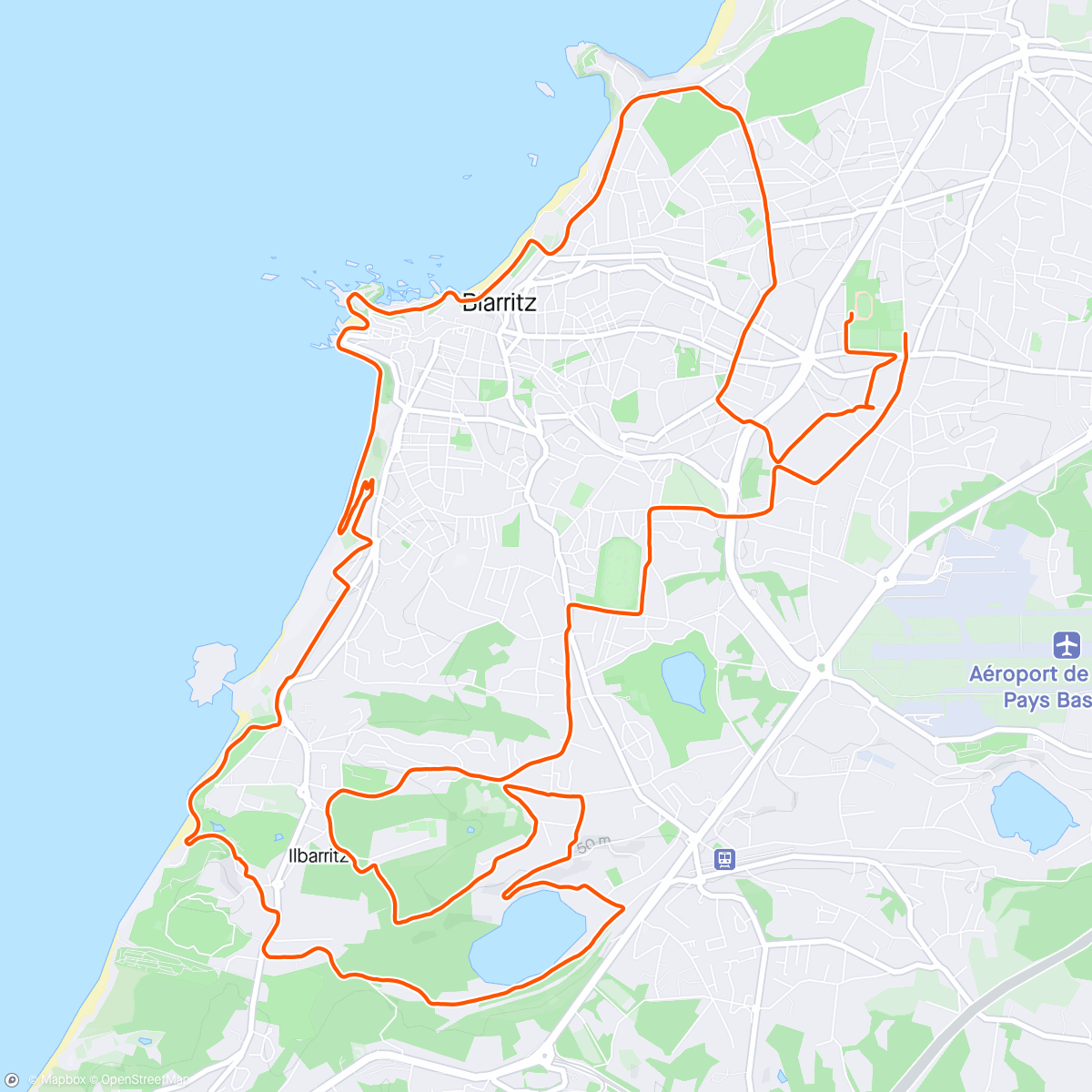 Map of the activity, Biarritz Half-Marathon 2024