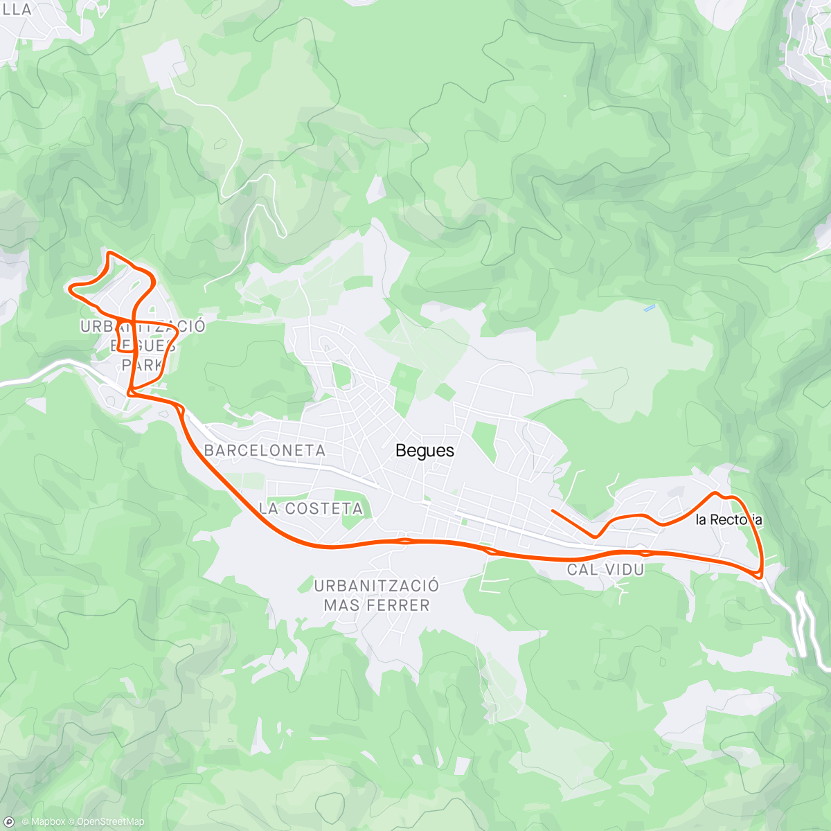 Map of the activity, Mini series en Begues Park