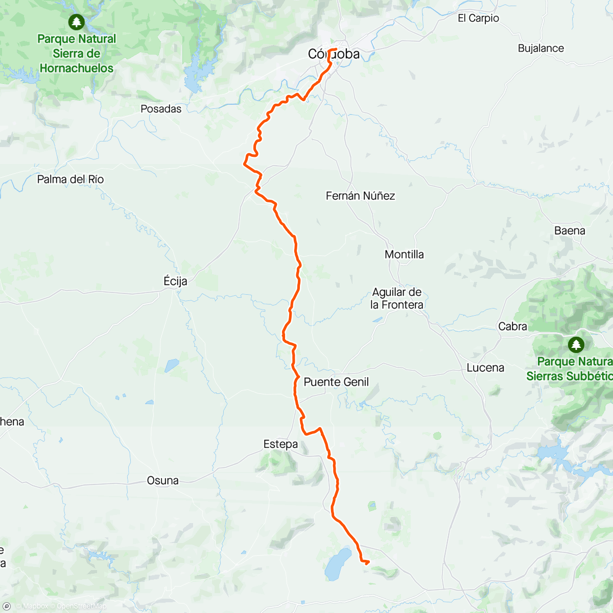 Map of the activity, Cordoba -- Fuente de Piedra