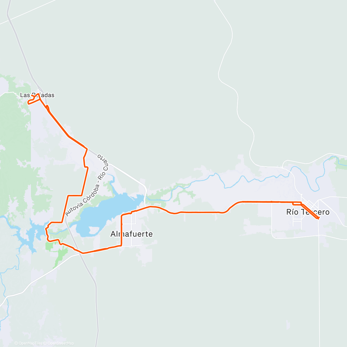 Map of the activity, Vuelta ciclista por la tarde