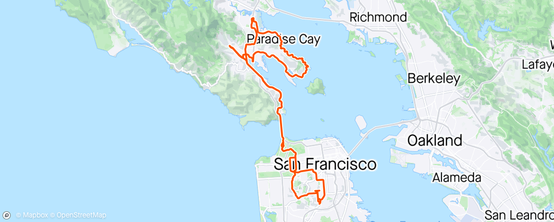 Map of the activity, B-Day Ride w/ Friends