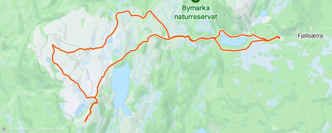 Map of the activity, Vasse i djupsnø til Storheia