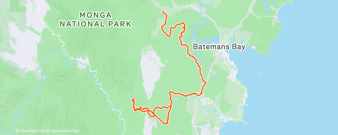 Map of the activity, Home to Mogo then Burnaaga return
