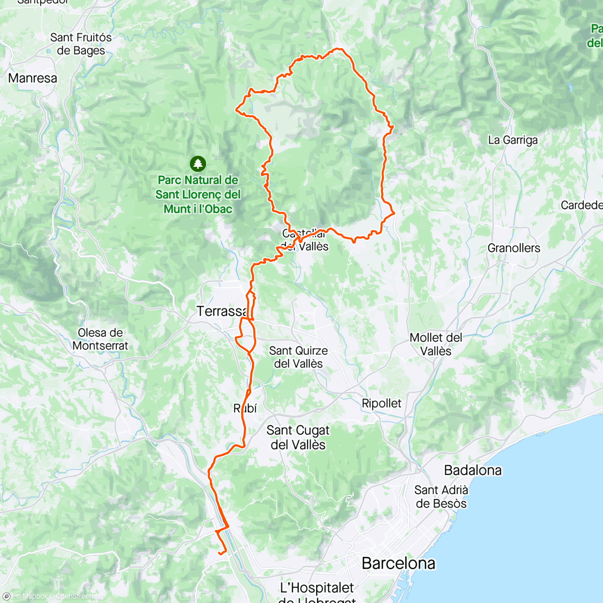 Map of the activity, La granera 🚴🏾🚴🏼‍♂️🚴🏻‍♀️🚴🏼‍♂️🚴🏼‍♂️