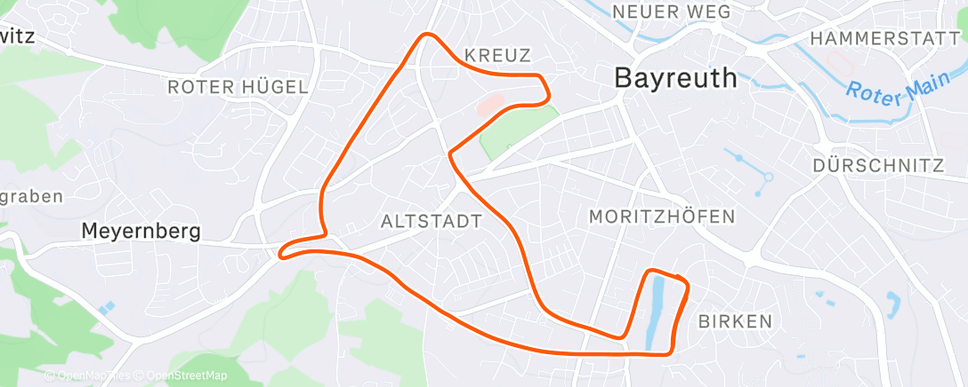 Map of the activity, Lauf am Nachmittag - 9K Grundlagen Dauerlauf -