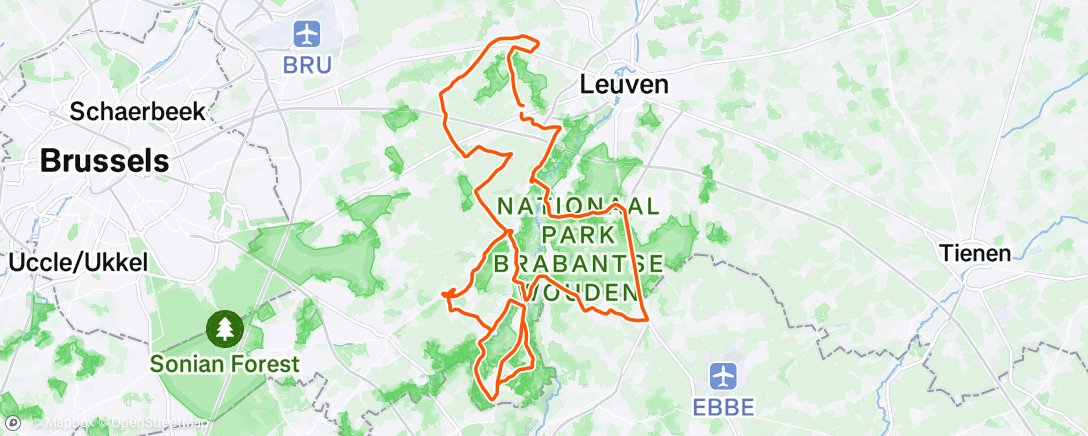 Map of the activity, Lunch Ride