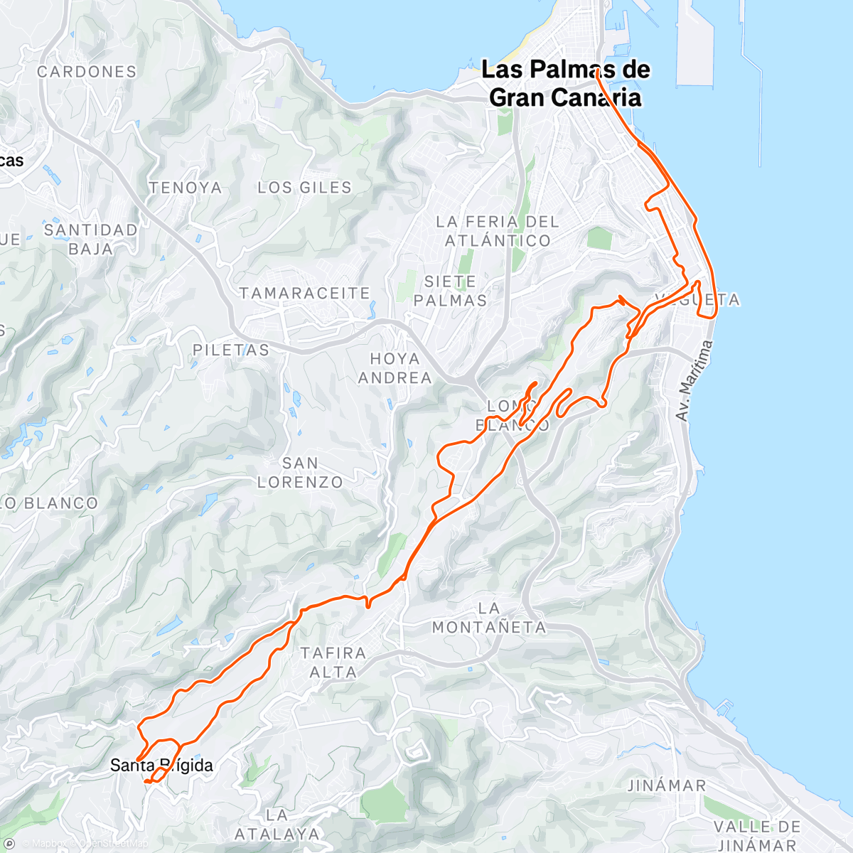 Map of the activity, Santa Brigida