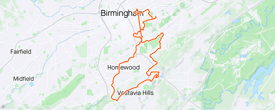 Карта физической активности (Afternoon Ride missing first few miles)