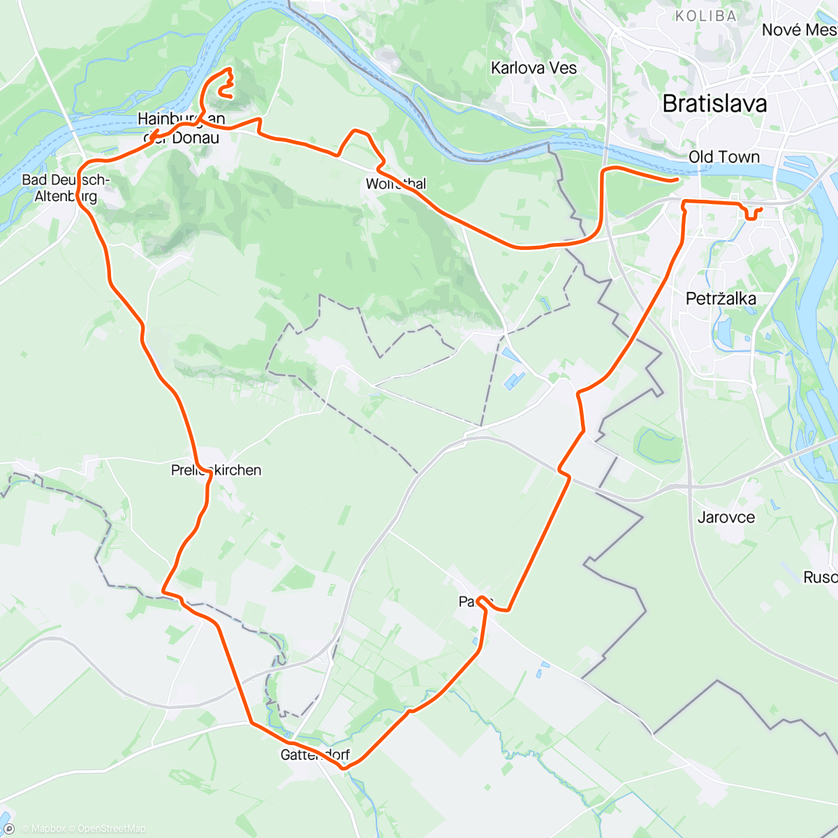 Map of the activity, bike | hundsheim runde