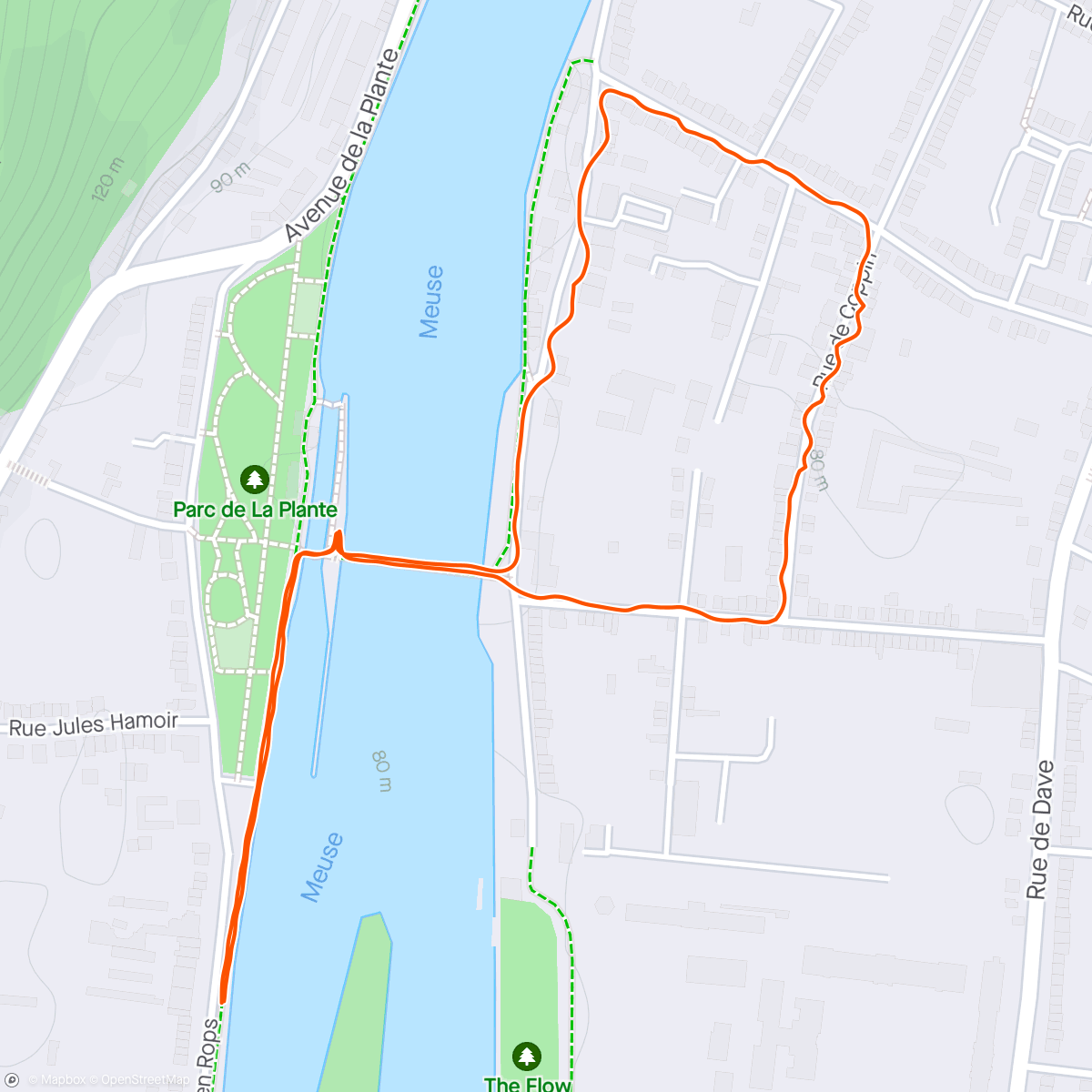 「Course à pied le soir」活動的地圖