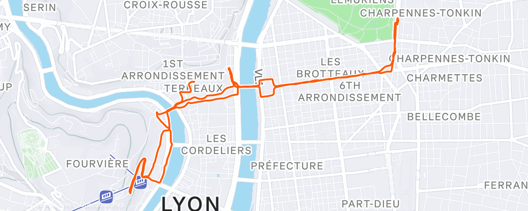 Map of the activity, Lunch Ride