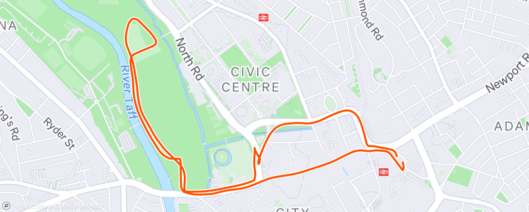 Map of the activity, Afternoon Run