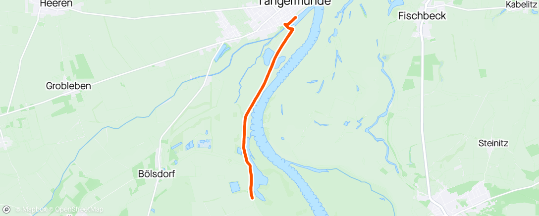Map of the activity, Tangermünder 10 km Lauf