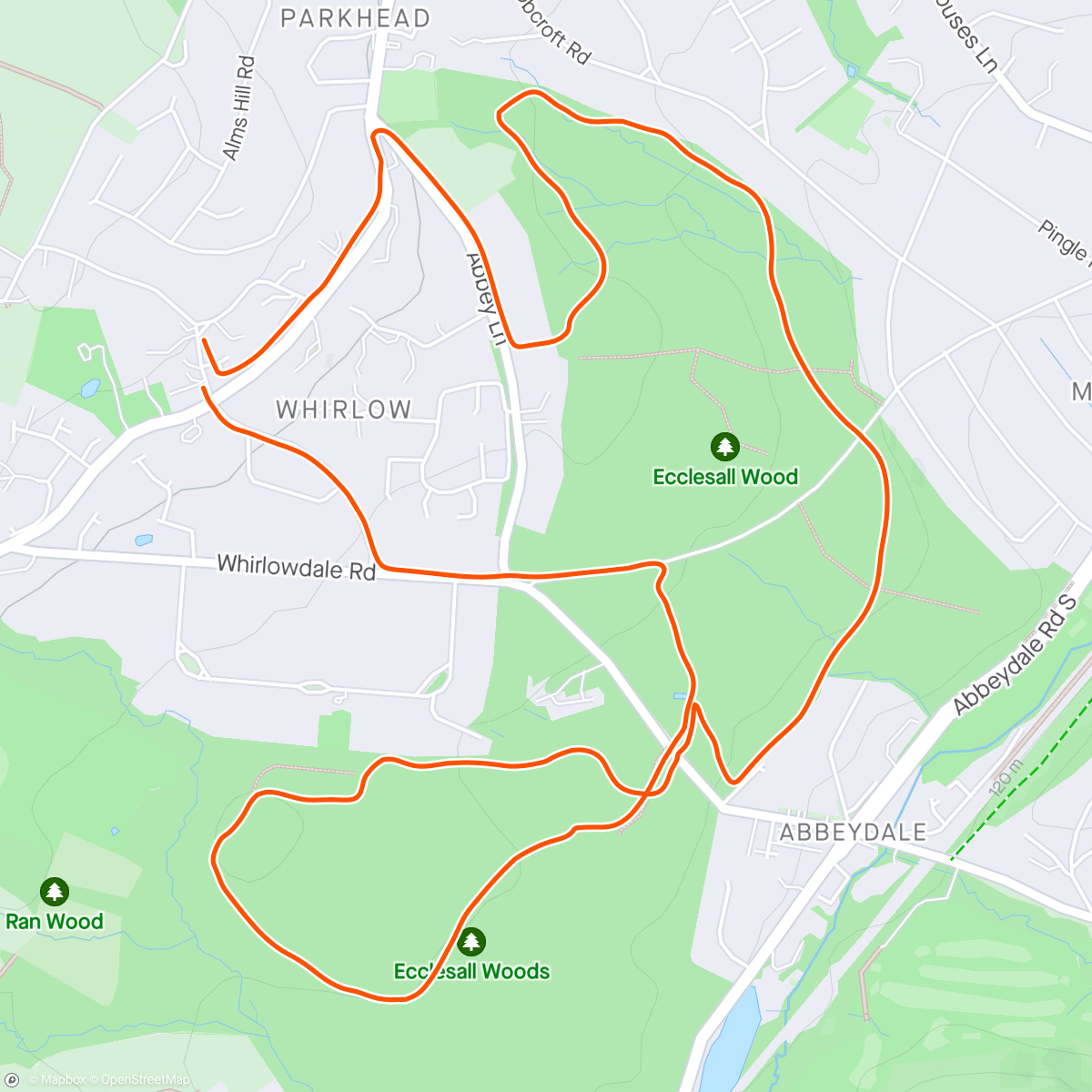 Map of the activity, Very Enjoyable Trot Round the Woods