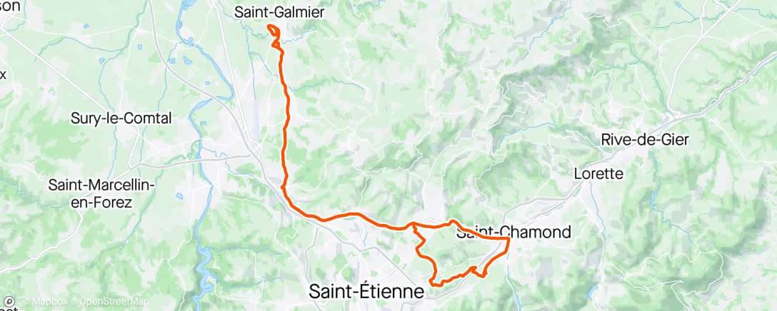 Map of the activity, AR Saint Galmier + course