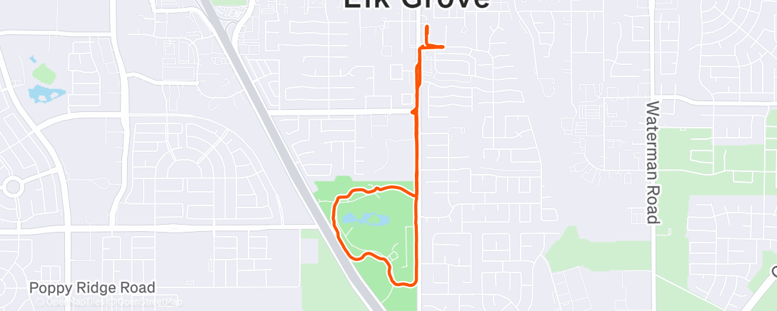 Map of the activity, Evening Run
