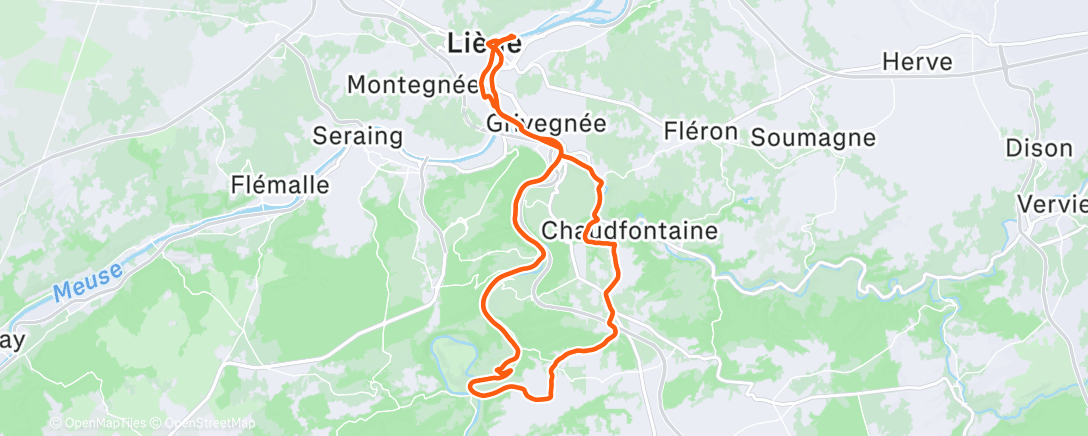 Map of the activity, Sortie vélo dans l'après-midi