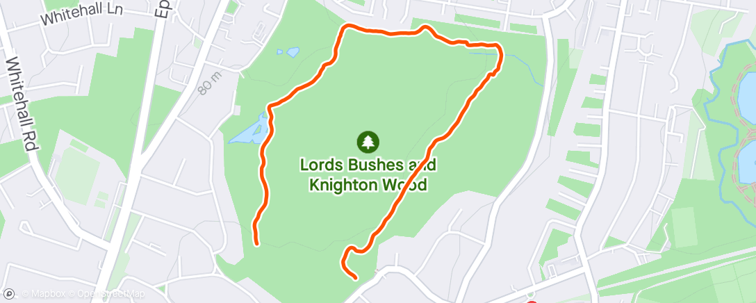 Map of the activity, Knighton Woods Single Loop ACW