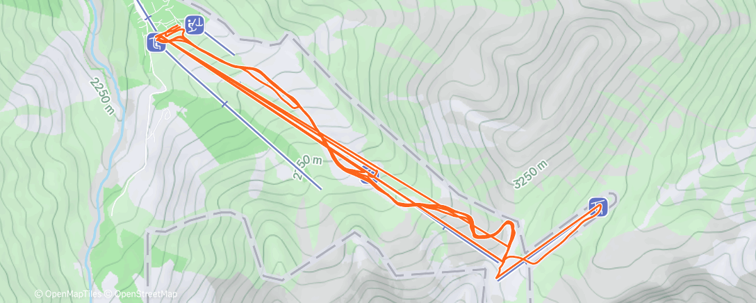 Карта физической активности (Заезд на горных лыжах (утро))