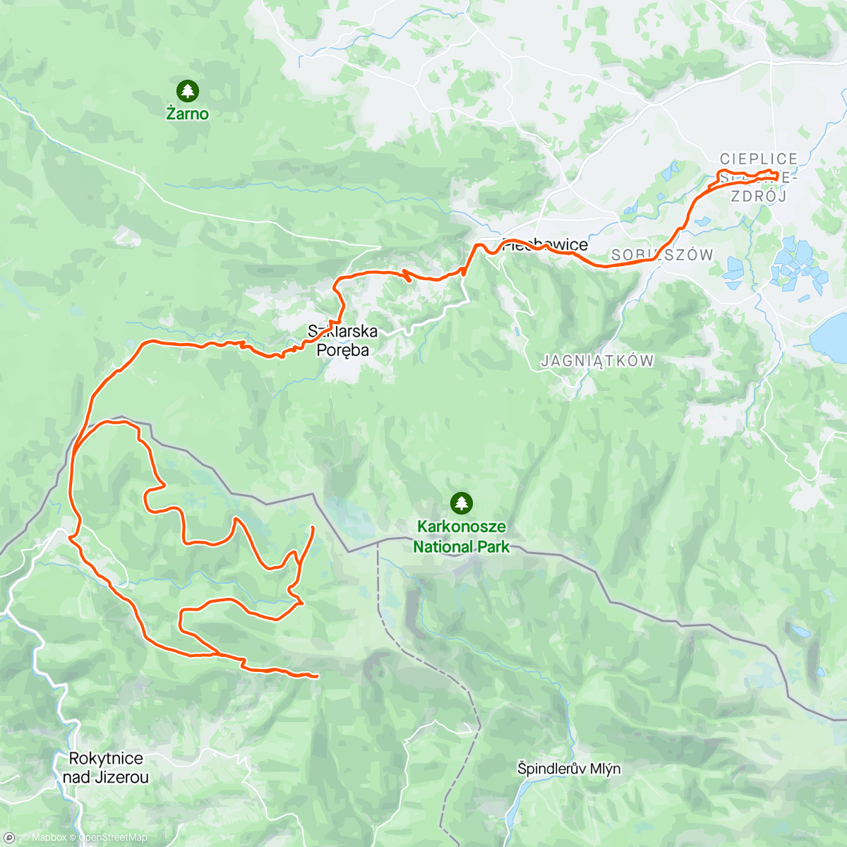 Map of the activity, Dwa schroniska 🔥