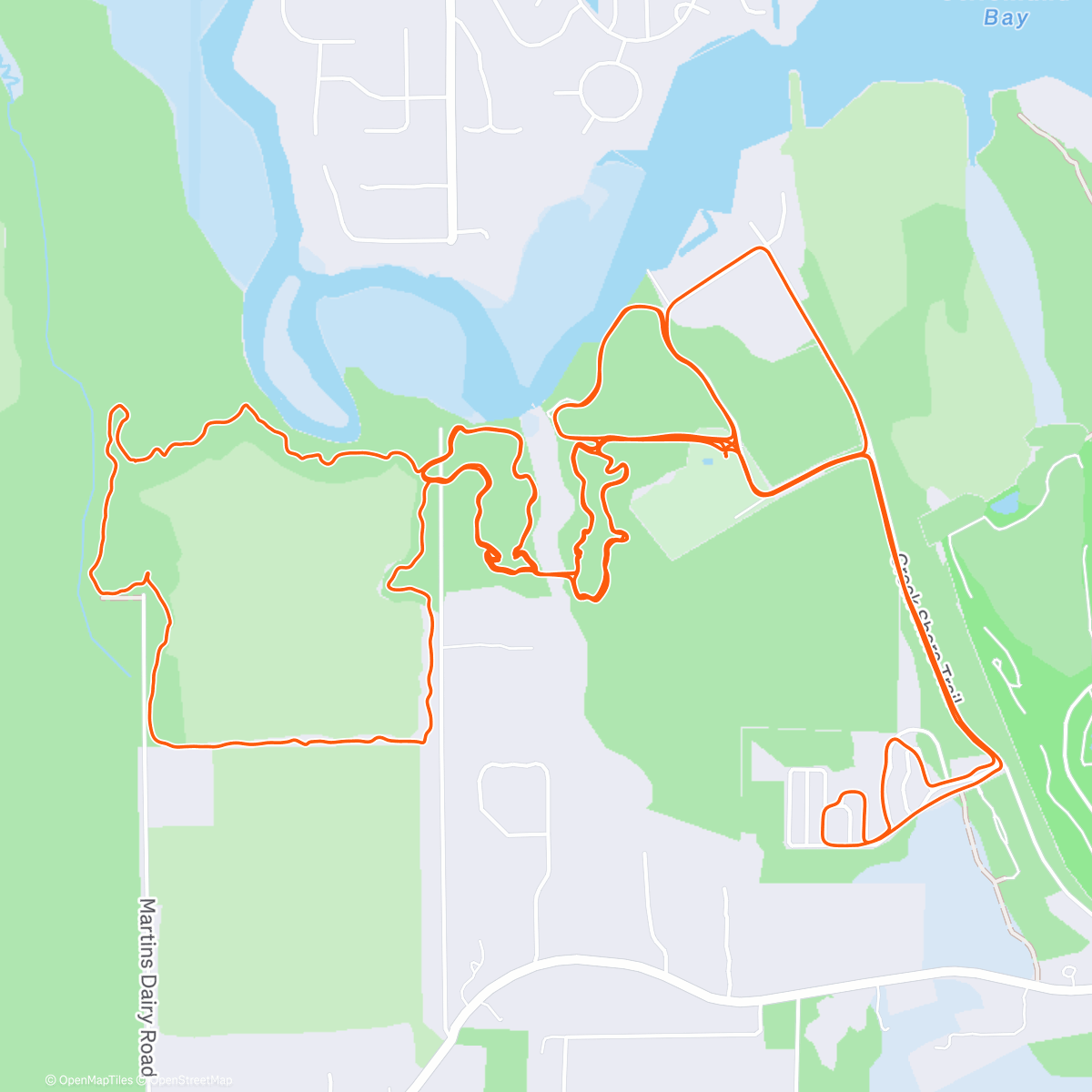 Map of the activity, 16 at Spruce to get 5,000 MTB miles for 2025 🤗
