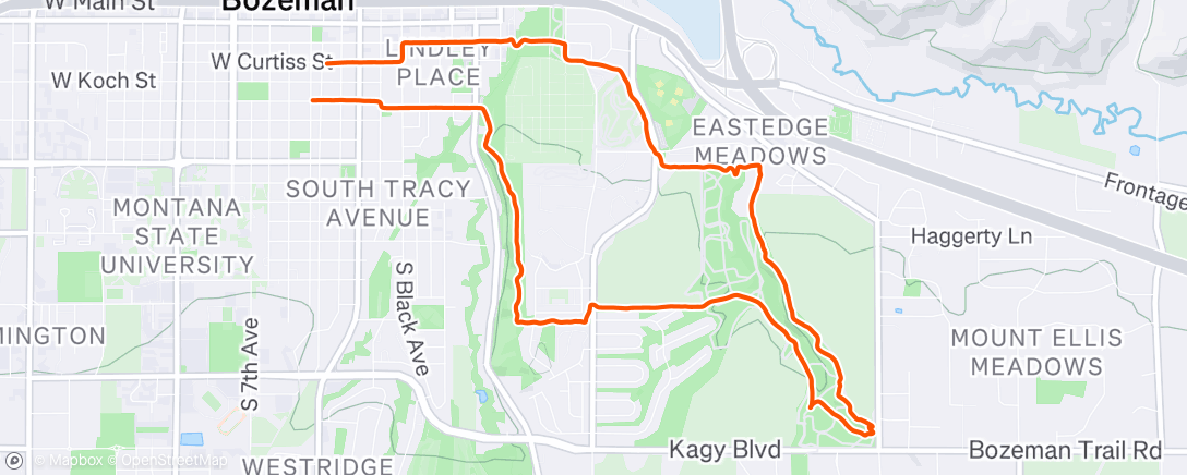 Map of the activity, Evening Mountain Bike Ride