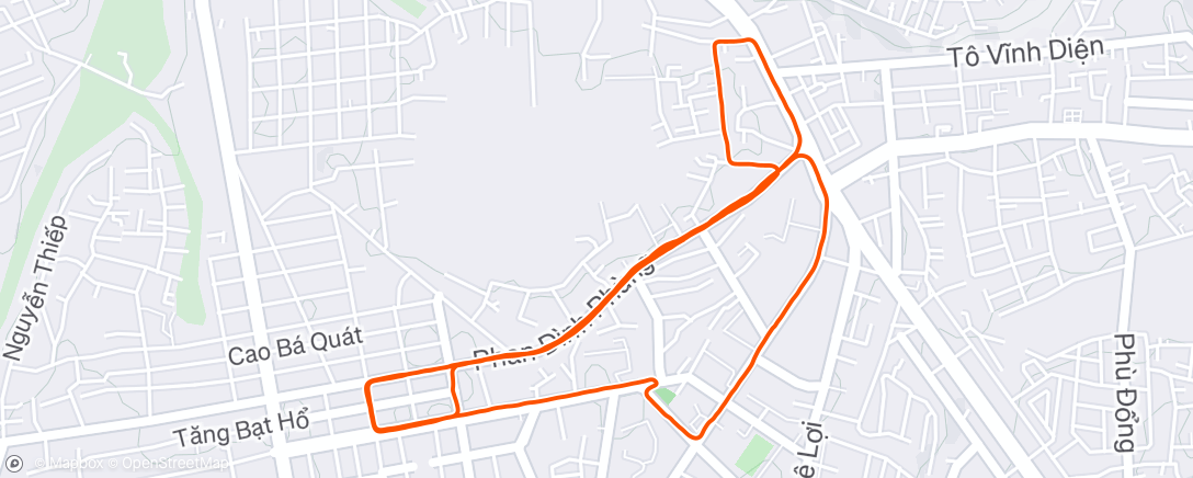 Map of the activity, Afternoon Run
