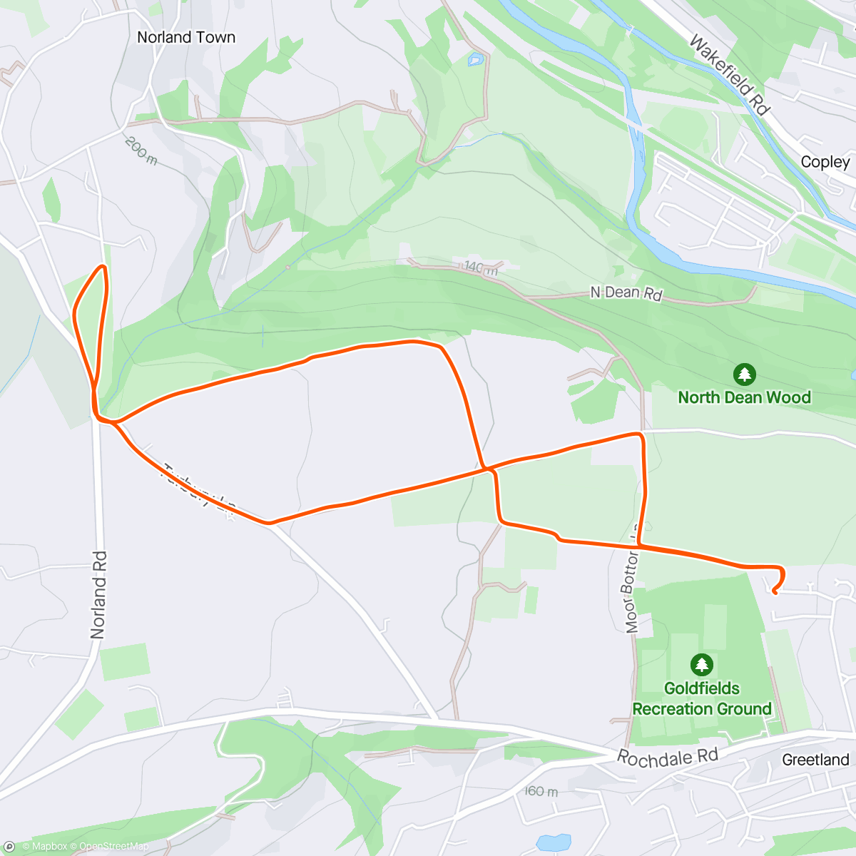 Map of the activity, Run to Norland