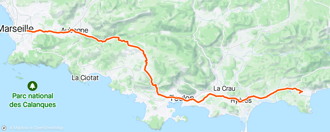 Map of the activity, Aller Marseille/Bormes