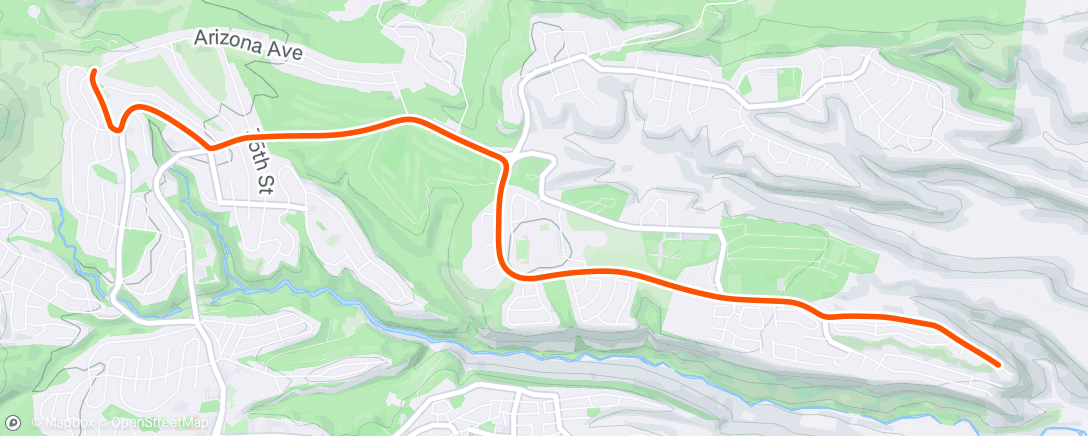 Map of the activity, Ride home after run