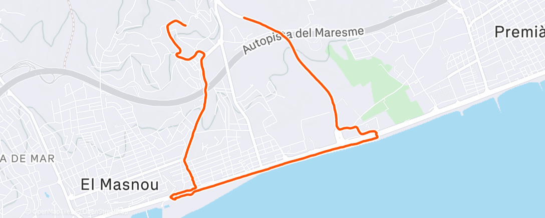 Map of the activity, Carrera de tarde