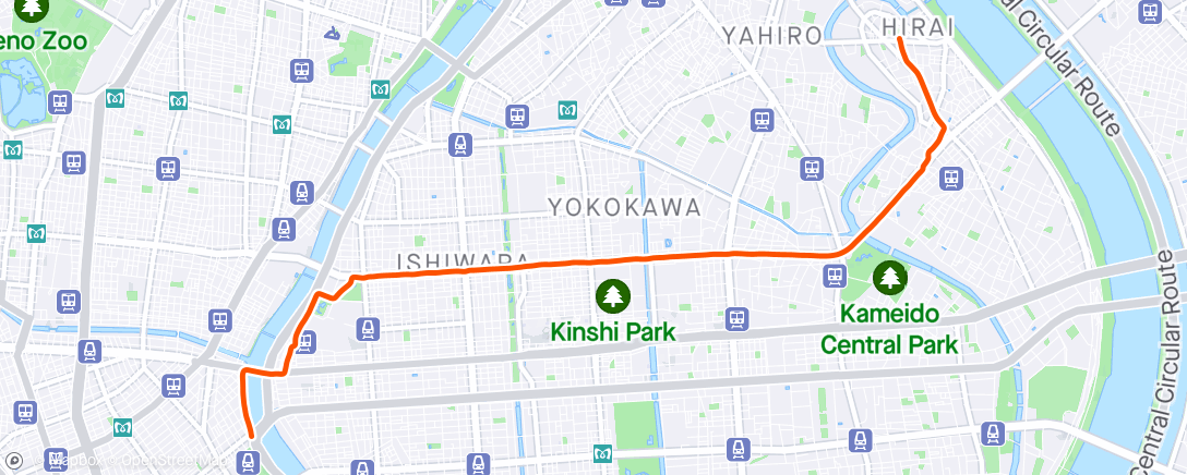 Mapa da atividade, 浜町通勤