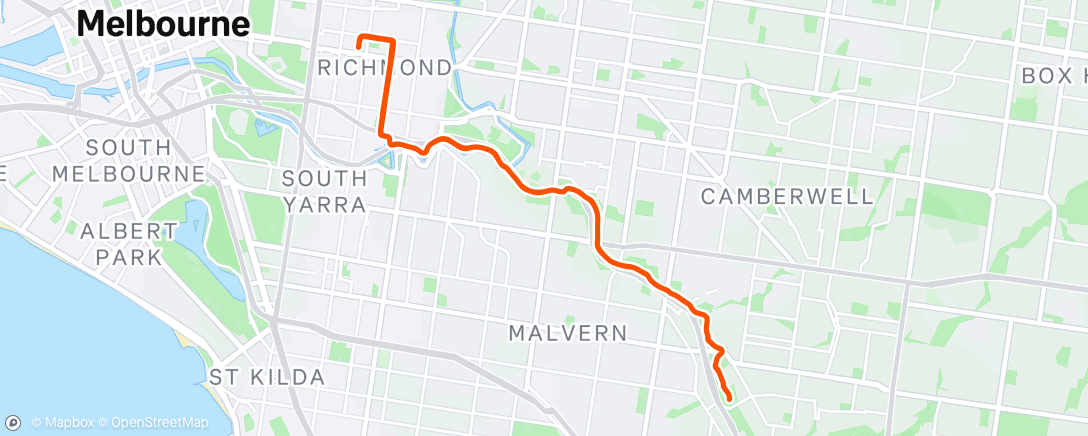 Map of the activity, Evening Ride