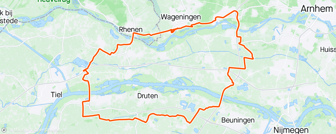 Map of the activity, 'Toeren' met Tourclub Wageningen... Last time I went so fast was in september 2023, my last race. ;) But fun, Thanks guys!