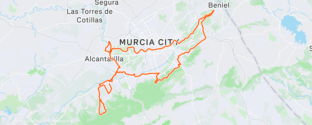 Map of the activity, Bicicleta por la mañana