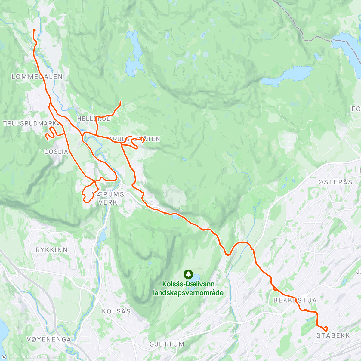 Map of the activity, Stabekk SK tour de Lommedalen