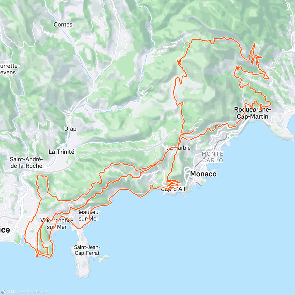 Map of the activity, Sortie vélo le matin