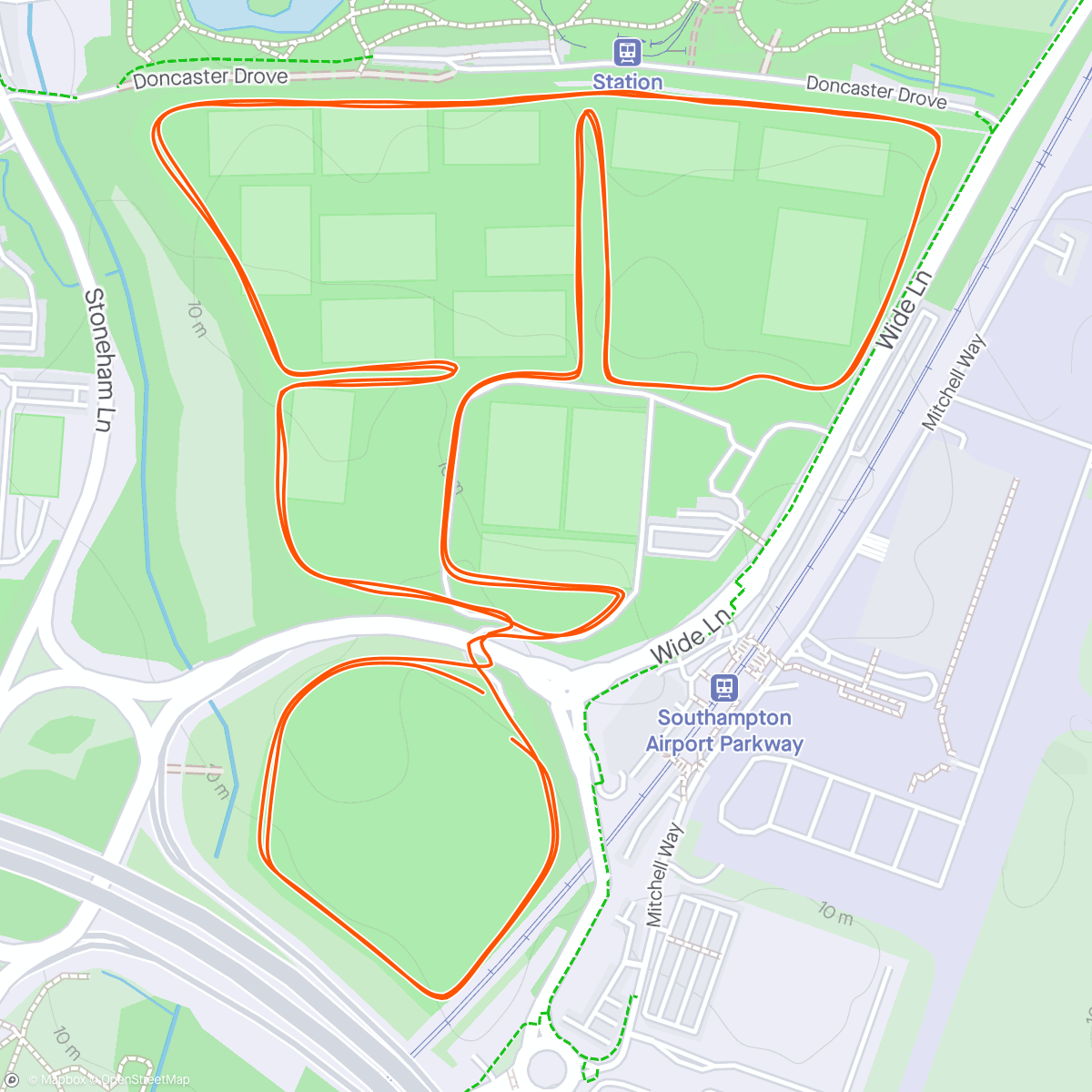 Map of the activity, RR10 - University Fields (10th)